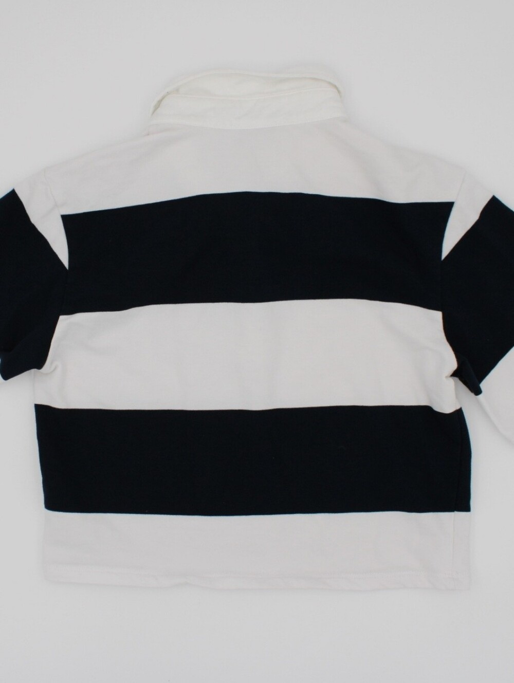 Fashion Nova Navy & White Striped Cropped Polo Top - Picture 7 of 7
